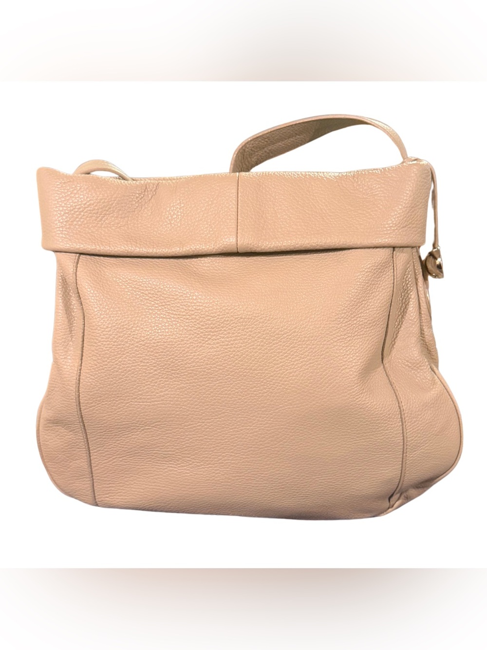 Furla Pebbled Leather Shoulder Bag in Light Taupe